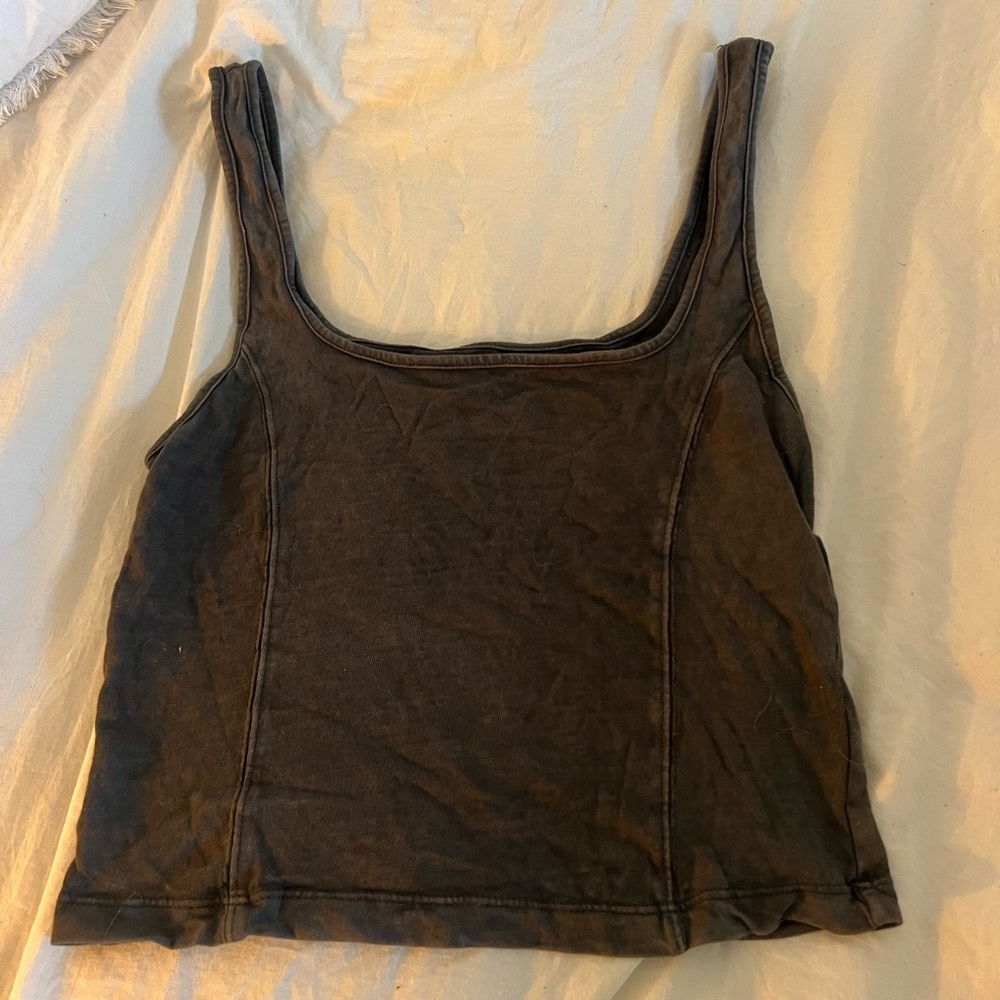 AERIE GREY ACID WASH TANK TOP SIZE S